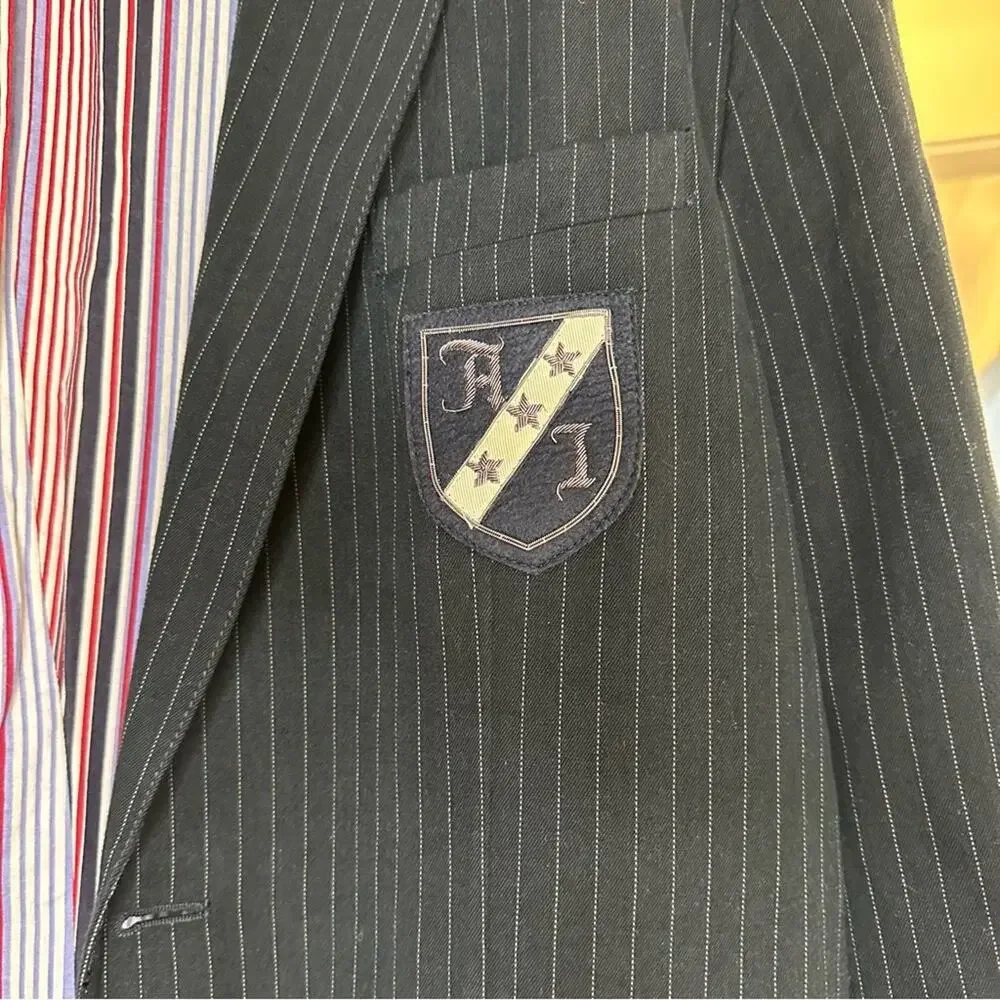 Authentic Icon Navy Pinstripe Blazer Large Sport Coat